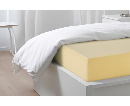 Простыня на резинке Ecotex 140х200х25, трикотаж, бежевая