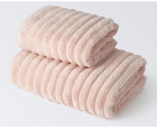 Комплект полотенец 2 шт (50х90+70х130) Ecotex "Лайфстайл", светло-розовый, хлопок 100%