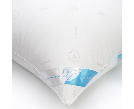 Подушка Goldtex "Лебяжий пух" 70х70, наполнитель: синтетический "Лебяжий пух", чехол: тик