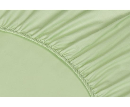 Простыня на резинке Ecotex, Сатин, 180х200х23, светло-зелёная