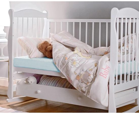 Простыня на резинке Ecotex 60х120х20, детская, трикотаж, голубая