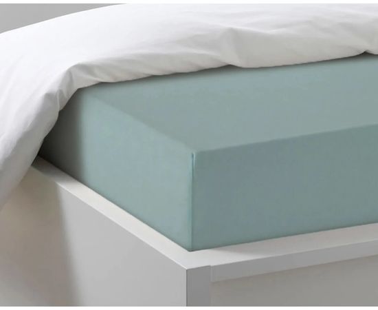 Простыня на резинке Ecotex 180х200х25 трикотаж, голубая ель